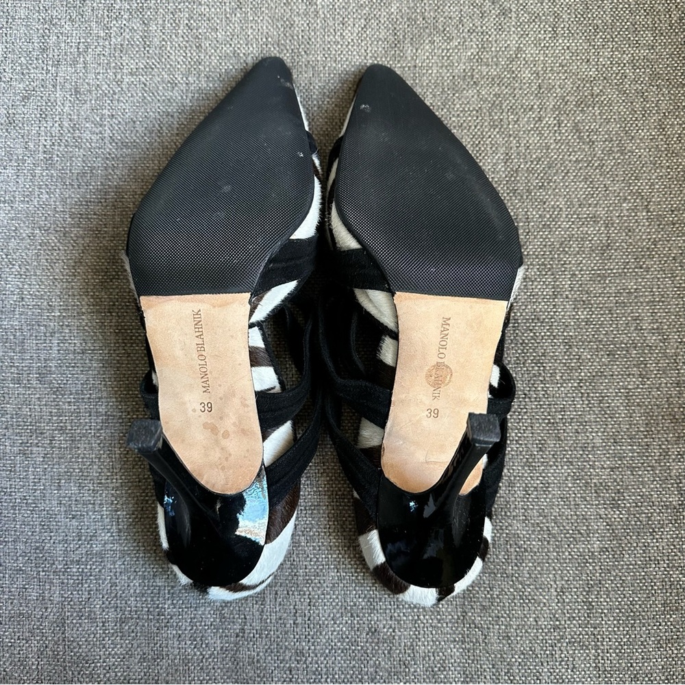 Vintage Manolo Blahnik zebra pony hair heels - Picture 8 of 8